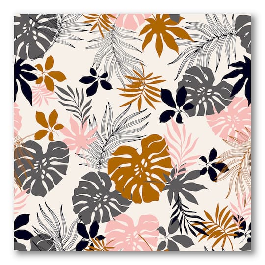 Designart - Tropical Naturepalm Monstera Leaves In Silhouette
